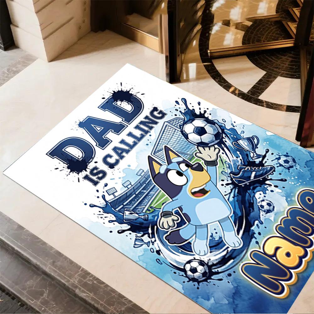 Dad Soccer Fun Customize Your Name Floor Mat Perfect for Study room Kitchen Bedrooms Hallway Anti-slip Rug Office home decor