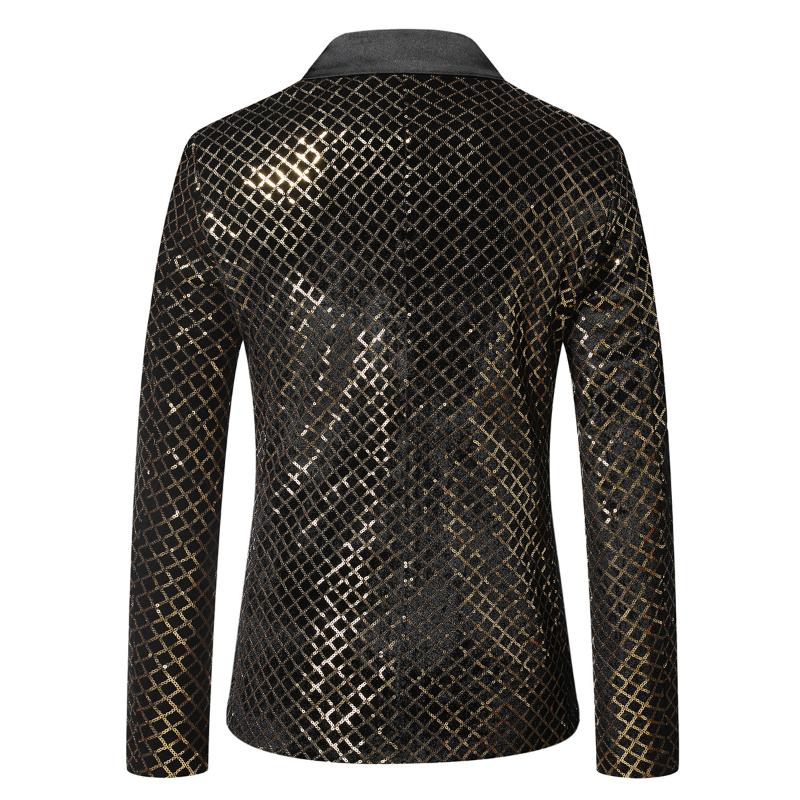 Мужской костюм-смокинг, костюм для вечеринки, пальто с блестками, джентльменский пиджак, куртка, костюм на одной пуговице