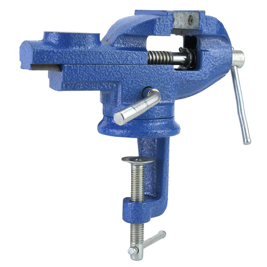 Струбцина на верстак, поворотная настольная струбцина с наковальней для ювелирного дела, деревообработки (60мм)