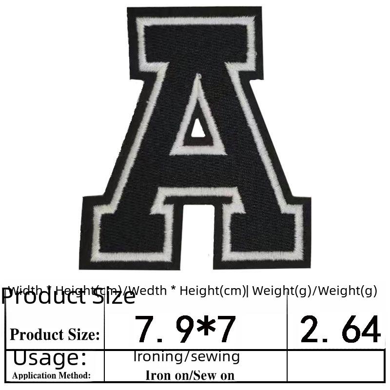 Вышитый алфавит и цифры нашивка на рукаве из джерси