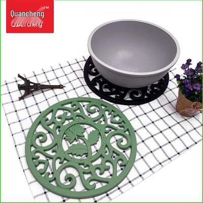 Силиконовая подставка под горячее в форме хризантемы - Круглая, Защита от ожогов, Термостойкая подкладка, Полая, Утолщенная, Среднего размера.