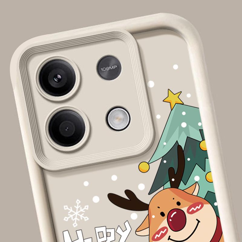 Для Xiaomi 13t Poco F6 X5 X6 Pro Redmi Note 13 12 11 10 Pro Рождественский узор лося конфетного цвета Защитный мягкий силиконовый чехол для объектива