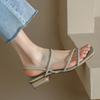 2025 New Summer Sexy Open Toe Female Sandals Feet Bare Straps Shoes Rubber Soles Low Heel Women Sandalias Zapatos De Mujer