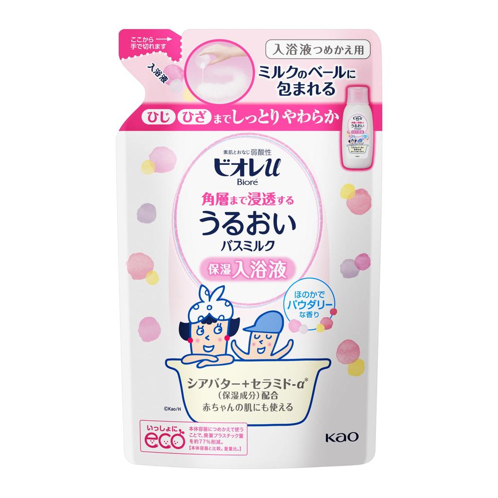 Biore U Deep Penetrating Bath Milk, Powdery Scent, 600ml Body Wash