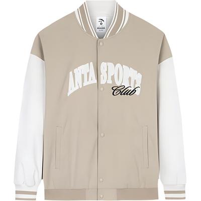 Бейсбольная куртка Lifestyle Series American Vintage Color Block Letter, женская куртка бежевого цвета 162438606-2