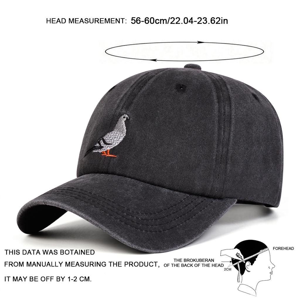 Baseball Denim Washed Stitching Embroidered Pigeon Neutral Gender Women Men For Caps Spring Autumn Outdoor Adjustable Casual Hats Sunscreen Hat