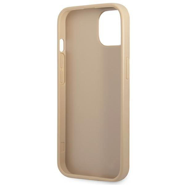 Etui do iPhone 13 mini Guess Saffiano Triangle Logo Beżowe