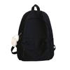 Canvas Backpack Women's Solid Color Schoolbag MIT