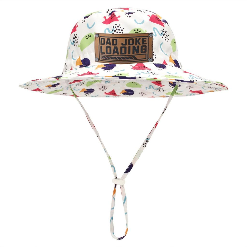 Custom Kids Hats Faux Leather Name Formulation Patch Sun Hats Boy & Girl Baby Tub Hats Beach Hats Bucket Hats