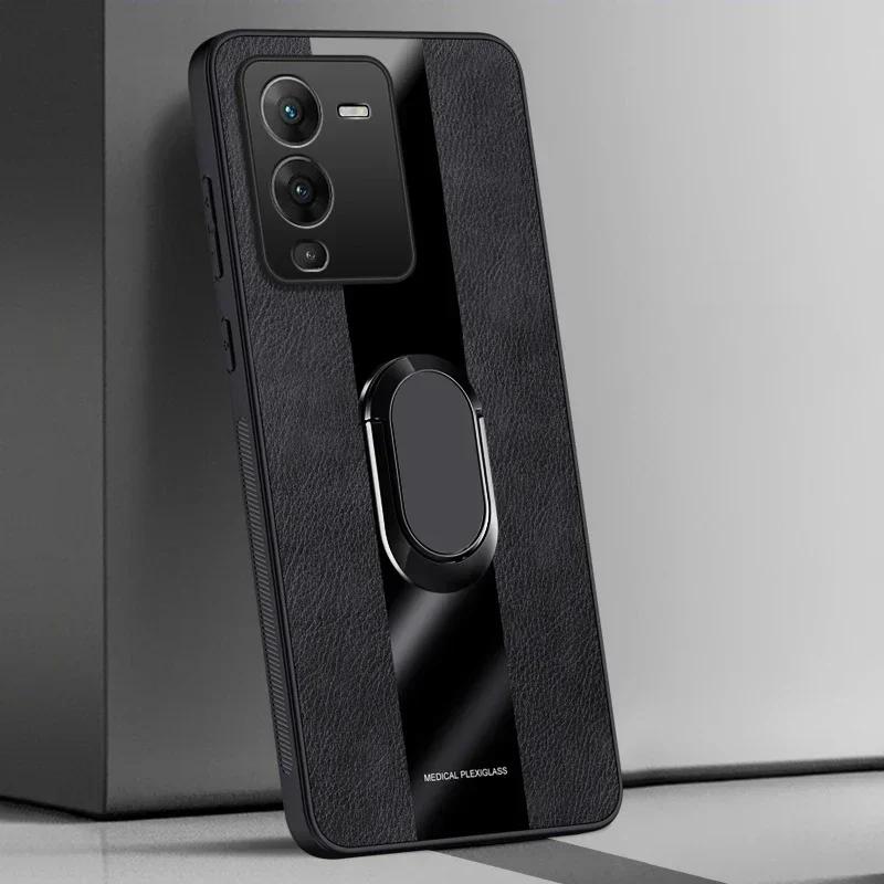 Чехол-подставка для телефона из ПУ кожи для Vivo V25 Pro, Роскошный силиконовый чехол с магнитной защитой для Vivo T1 Pro 5G S15 S15E