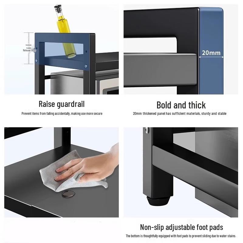 Aluminum Kitchen Microwave Oven Storage Shelf