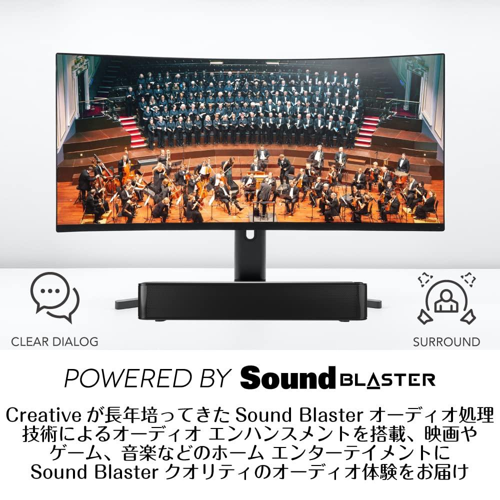 Креативная саундбар-колонка для ПК Creative Stage SE с глубоким басом, пиковой мощностью 48 Вт, Bluetooth и USB ЦАП, Выход, 5.3, (SP-STGESE-BK)