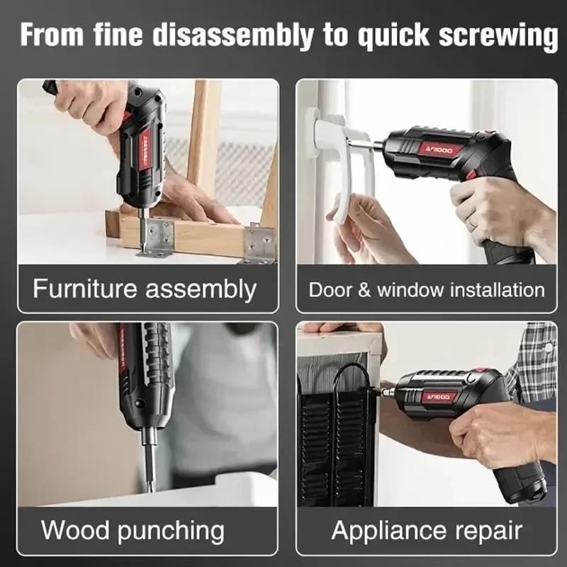 3.6V Электрическая отвертка Перезаряжаемая Бытовая Электрическая дрель Набор электрических отверток Электроинструмент