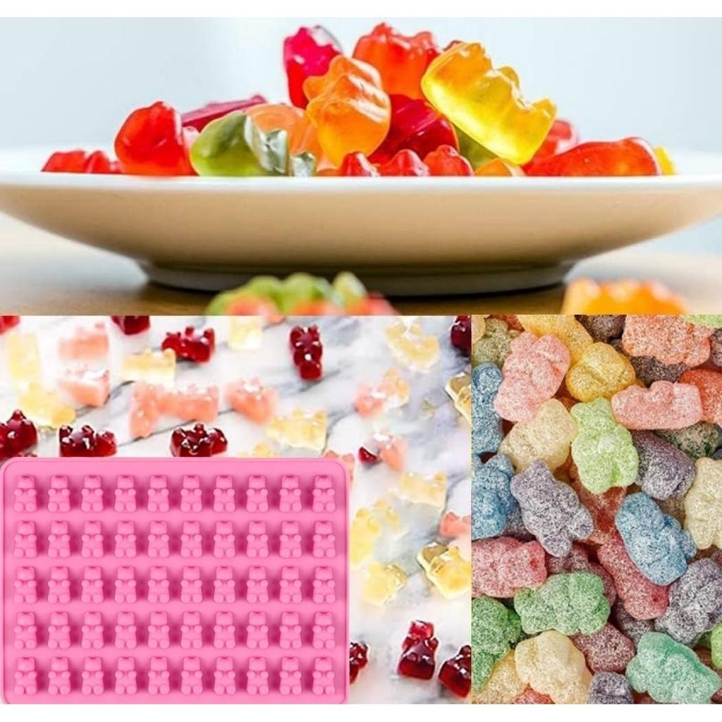 Original Deals Silicone Mold for 50 Haribo Bear Gummy Candy, 18.7 x 13.7 x 1 cm, Pink, Baking DIY