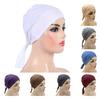 Ethnic Style Top Hat Solid Color Knotted Design Breathable Lightweight Headscarf Hat Outdoor Activities Headwear