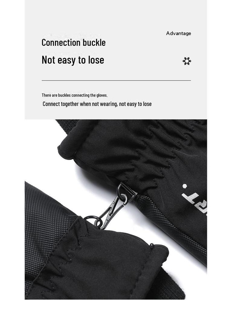 H3 Men's Waterproof Winter Ski Gloves: Velvet-Lined, Non-Slip, Touchscreen, Warm for Outdoor Sports & Cycling