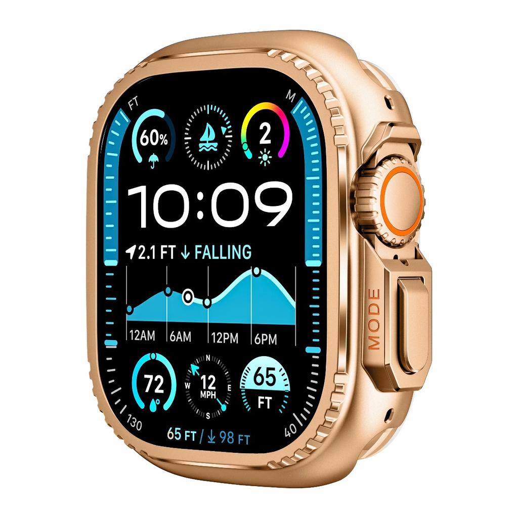 Бронированный чехол для Apple Watch Ultra 3/2/1 49 мм Серии 11 10 46 мм 42 мм Металлический защитный алюминиевый корпус-рамка для IWatch Серии 9 8 7 6 5 4 SE3 44 мм 45 мм