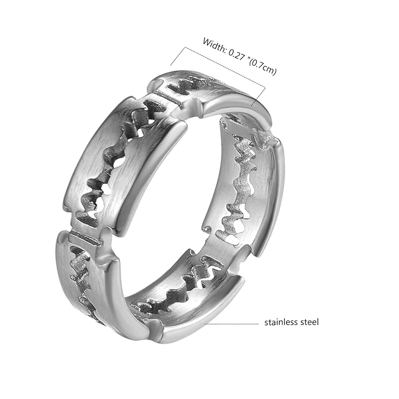 Flongo blade motif chip Ring No. 16 ring men's unisex accessories jewelry stainless steel individuality hip hop HIPHOP Punk type Mine system casual