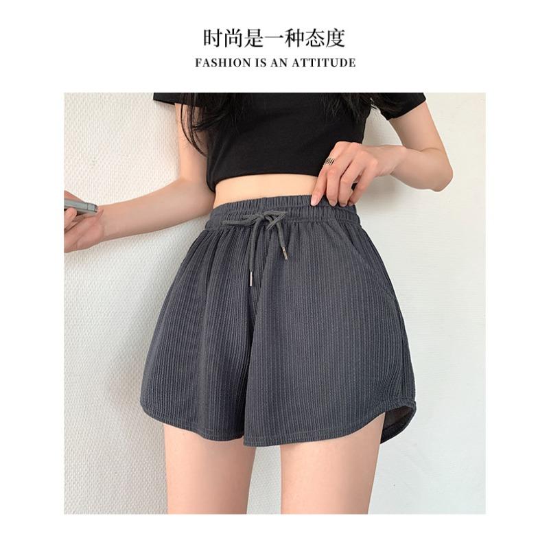 Фитнес-шорты для бега женские летние тонкие свободные повседневные большие размеры широкие штанины с высокой талией спортивные шорты A-word