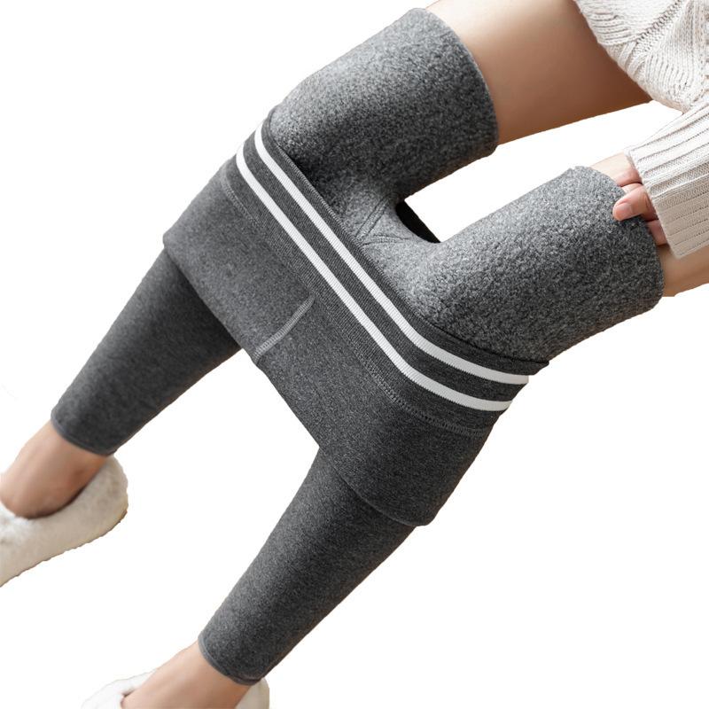 High Waist Velvet-Lined Women's Winter Leggings: Warm, Imitation Cashmere, Cotton Yoga Pants with Foot Straps