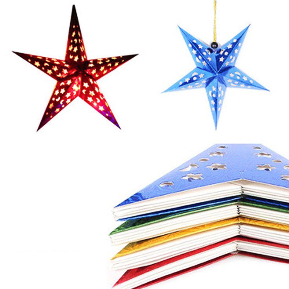 Fashion Home Festival Christmas Hanging Pentagram Star Xmas Ornament Tree Decoration Lamp Shade