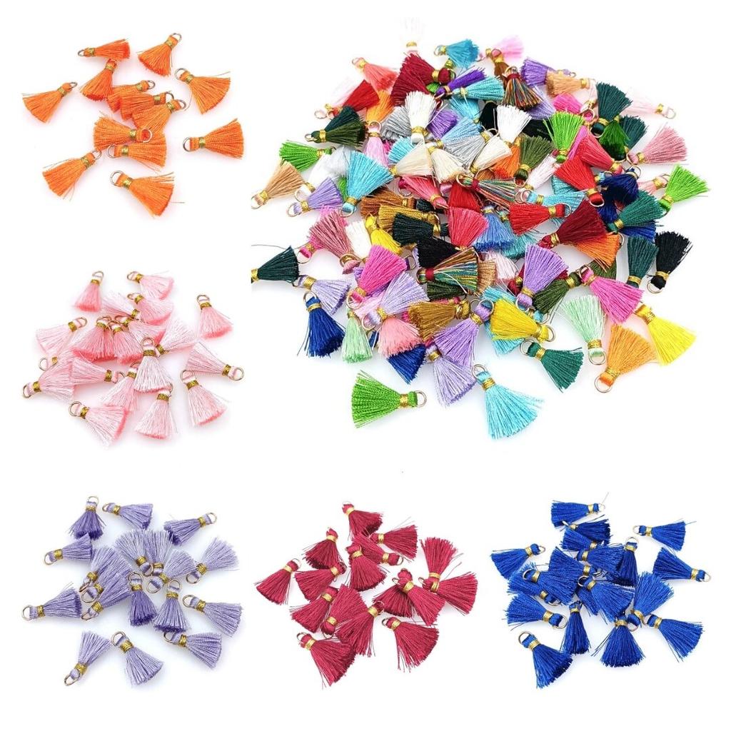 20pcs Gold Thread Band Loops Small Tassel Fringes Jewelry Accessories DIY Earrings Hair Accessories Fashion Handmade Materials