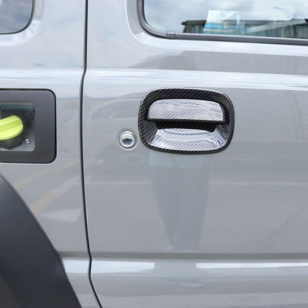 Боковая дверь автомобиля, задняя задняя дверная ручка, декоративная крышка из АБС-пластика из углеродного волокна для Suzuki Jimny JB64 JB74