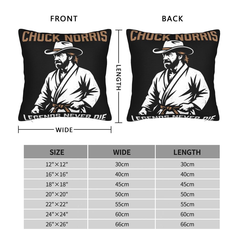 Decorative Pillowcase Rip Chuck Norris Never Dies Stuff Bed Pillow Case Cover Square Style Multiple Sizes