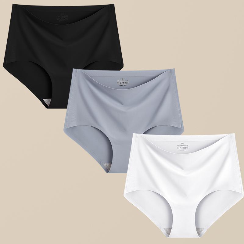 FINETOO 3 шт. женские трусики бесшовное нижнее белье невидимые брифы с высокой посадкой полной посадки дышащие влагоотводящие трусы