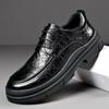 Летняя новая полая мужская обувь из натуральной кожи, британская толстоподошвенная нескользящая универсальная дышащая повседневная кожаная обувь, мужская обувь для увеличения роста