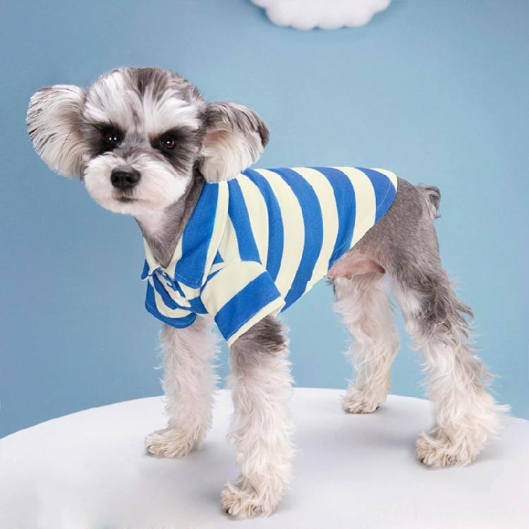 Dog Short Sleeved Shirt Casual PoloStriped T-Shirt Summer Clothing for Puppies