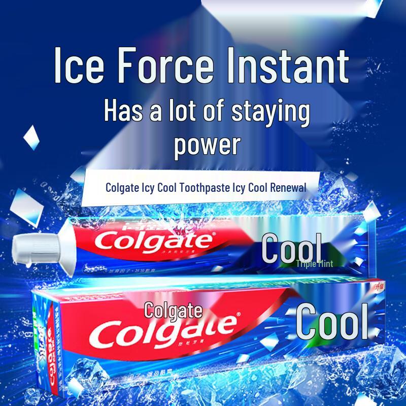 Colgate Icy Mint Toothpaste 3x180g & 6 Toothbrushes Set
