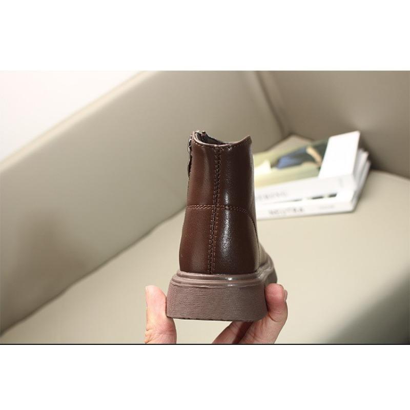 Fashion Retro Children's Leather Boots Spring and Autumn Baby Short Boots Casual Simple Children's Boots