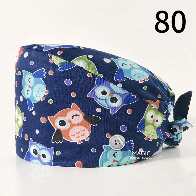 99 стилей эластичная шапка медсестры хирургическая шапка хлопковая маслостойкая пылезащитная регулируемая начес с принтом