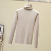 Осень и зима Новый свитер с высоким воротом Женский пуловер Длинный рукав Базовые топы Приталенный трикотажный низ Рубашка Короткие свитера
