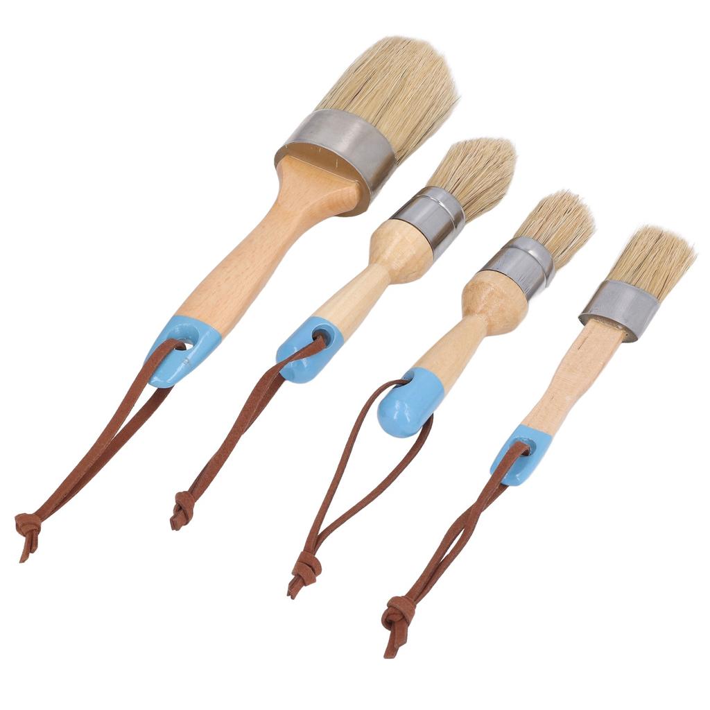 4шт кисть щетина деревянная ручка для мебели столы стулья шкафы DIY восковая покраска