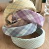 Preppy Style Tartan Plaid Headband Multi Color Checked Hair Hoop Classic Student Hairband For Back To School Season