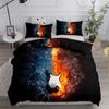 Fire and Water Guitar Musical Instruments Duvet Cover Set King Queen Double Full Twin Single Size Bed Linen Set