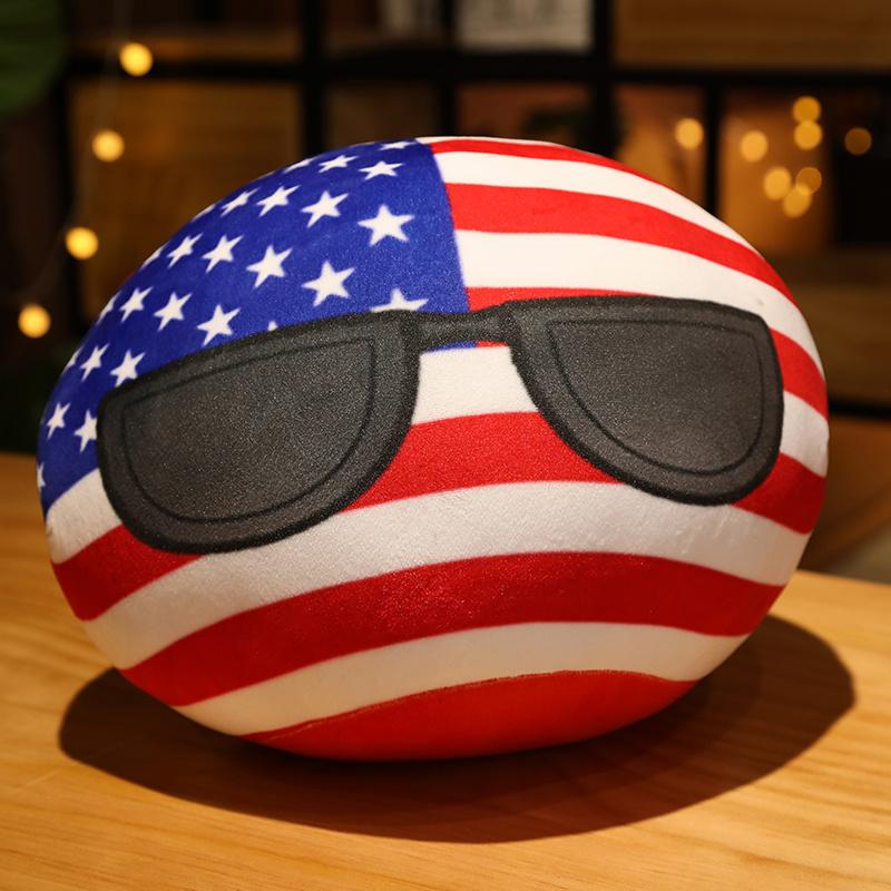 Cartoon Polandball Plush Toy Cute Country Ball Plush Doll Soft Pillow Cute Keychain Pendant Boys and Girls Birthday Gifts