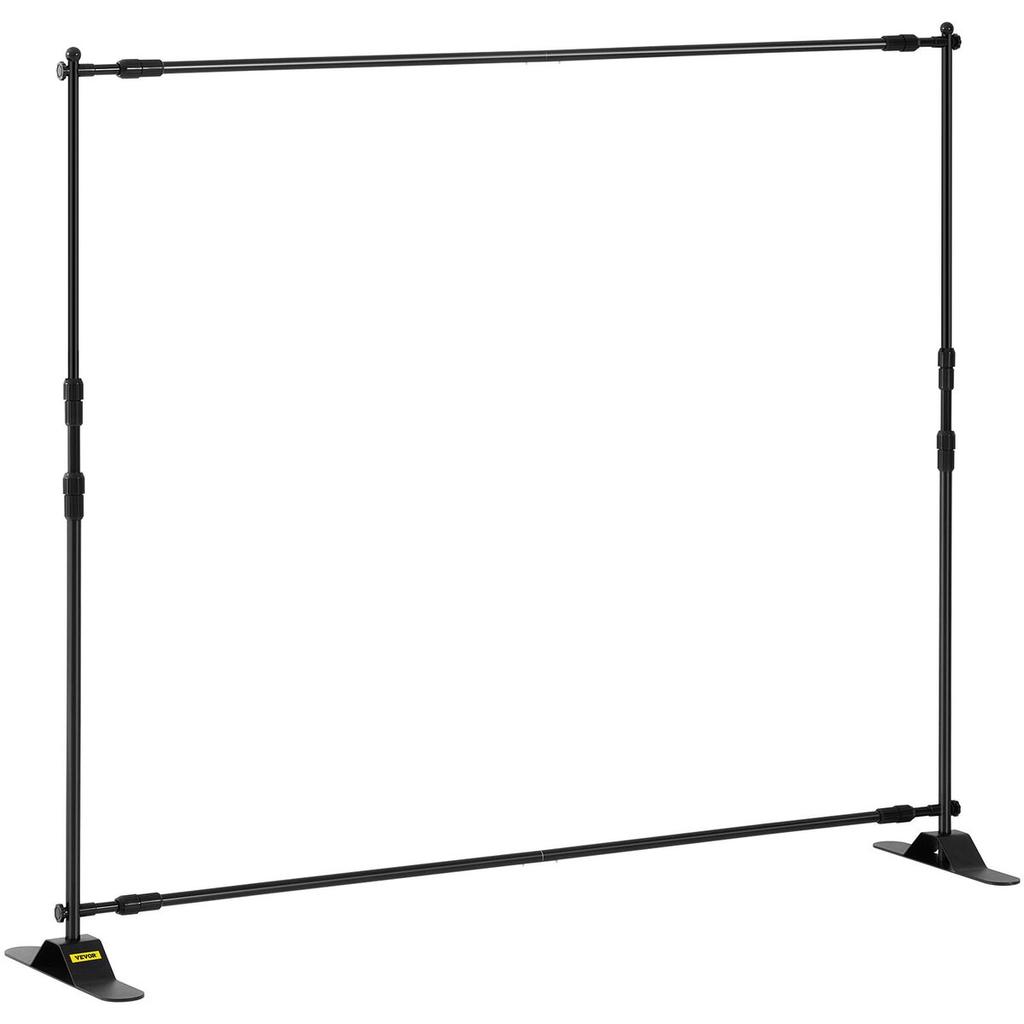 8FT Backdrop Banner Stand Step and Repeat Adjustable Telescopic Lightweight Trade Show Display Wall Exhibitor with Carrying Bag