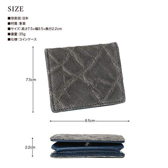 [Зоопарк] (Сделано в японии) Кошелек для монет ZCC-026, Премиальный Короткий Кошелек из Натуральной Кожи Слона (зеленый)