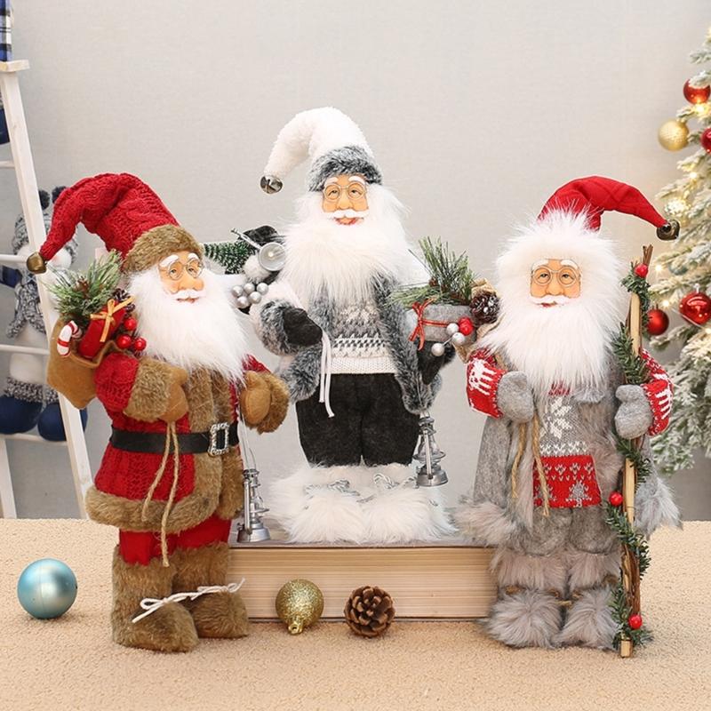 Santa Clause Ornament 12Inch High Santa Figure Christmas Decoration For Mantles Shelf Desktop Display Indoor and Outdoor