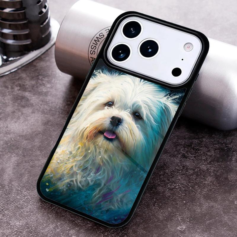 Cartoon Maltese Dog Phone Case For iPhone 17 16 15 14 13 12 11 Pro Max Plus 17Air Soft Silicone Cover
