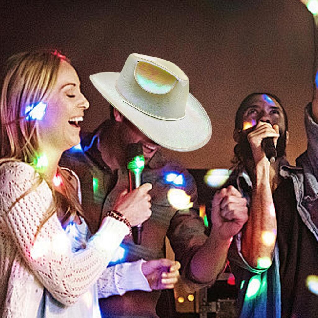 Светящаяся световая полоса шляпа Беспроводная Диско Светящаяся Светодиодная Мигающая Неоновая Западно-ковбойская шляпа Товары для вечеринок Невеста Шляпа ковбойки