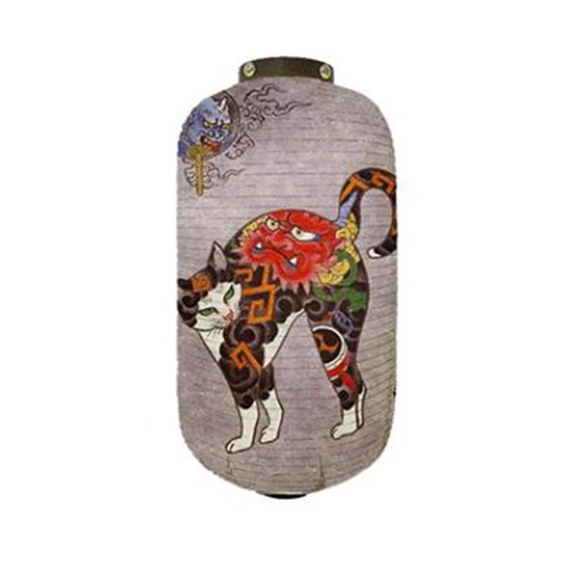 Japanese Style Samurai Cat Hanging Lamp Party Decor Gothic Samurai Cat Lantern Restaurant Izakaya Sushi Shop Advertising Sign