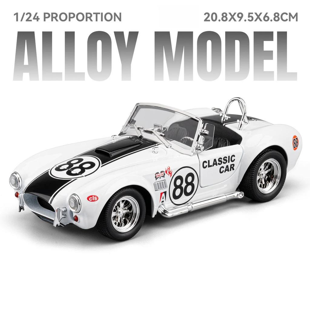 1/24 Shelby Cobra 427 S/C Модифицированный Автомобиль Металлическая Модель Автомобиля Литье под Давлением Металлический Автомобиль со Звуком и Светом для Коллекции