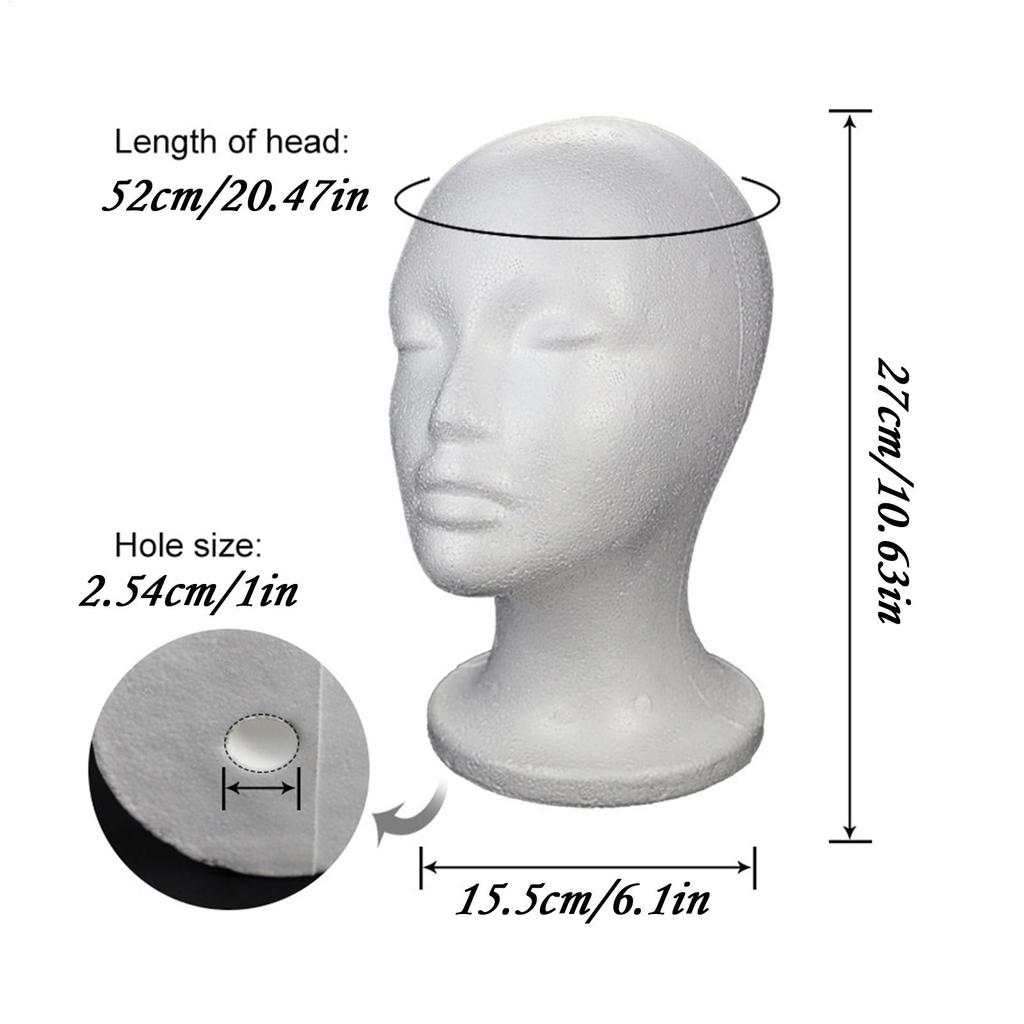 Portable Female Styrofoam Foam Mannequin Manikin Head Model Hat Glasses Wig Jewelry Salon Display Stand Rack Shooting Props