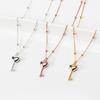 Heart Key Ball Chain Silver Necklace