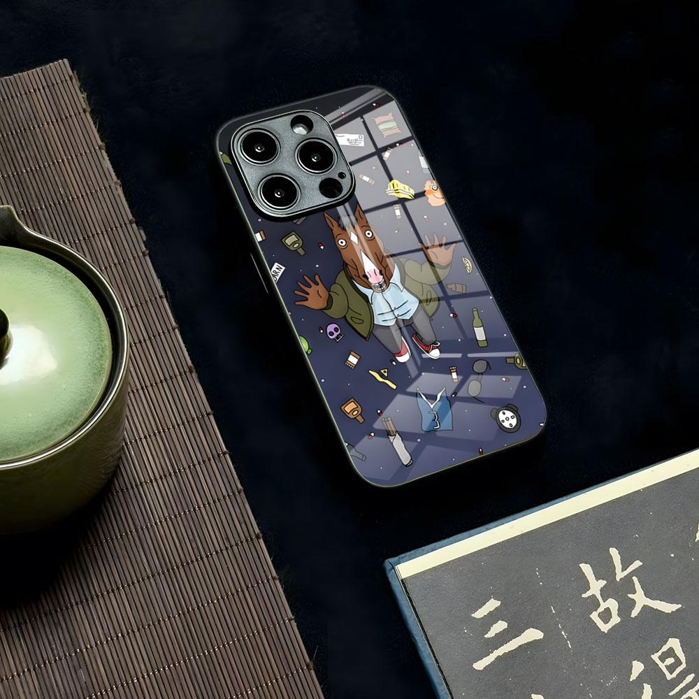Мультяшный чехол для телефона B-boJack Horseman для iPhone 16 15 13 12 14 11 Pro Max Mini X Xr Xs 8 7 Puls 6 Стекло Прозрачный Роскошный Coqu
