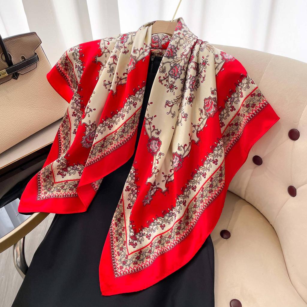 High-quality Luxurious Silk Scarves Headband Scarfs Neck Scarf For Women Chain Silk Scarf Women's Decorative Shawl